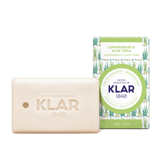 festes Shampoo Lemongrass & Aloe Vera 100g (für fettiges Haar) Klar Seifen