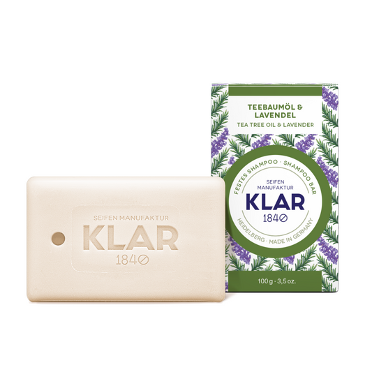 festes Shampoo Teebaumöl & Lavendel 100g (gegen Schuppen) Klar Seifen