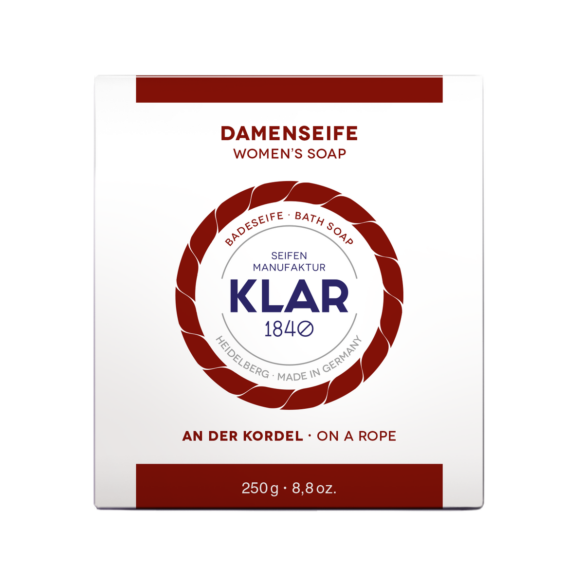 Badeseife Damen an der Kordel 250g, palmölfrei Klar Seifen