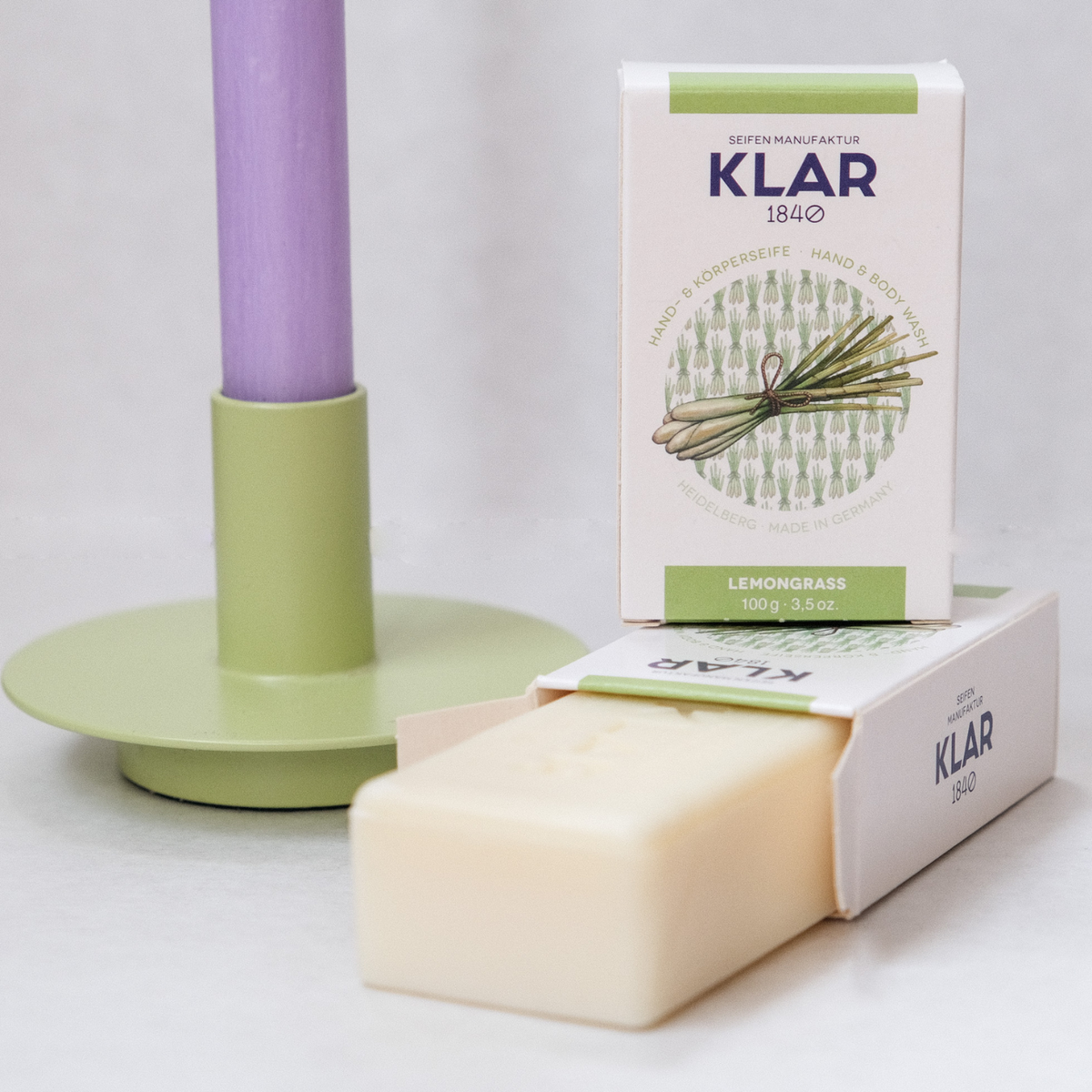 Lemongrassseife 100g, Cosmos zertifiziert, palmölfrei Klar Seifen