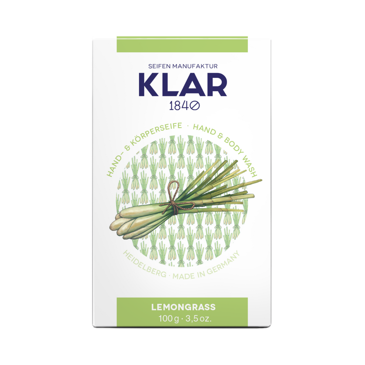 Lemongrassseife 100g, Cosmos zertifiziert, palmölfrei Klar Seifen