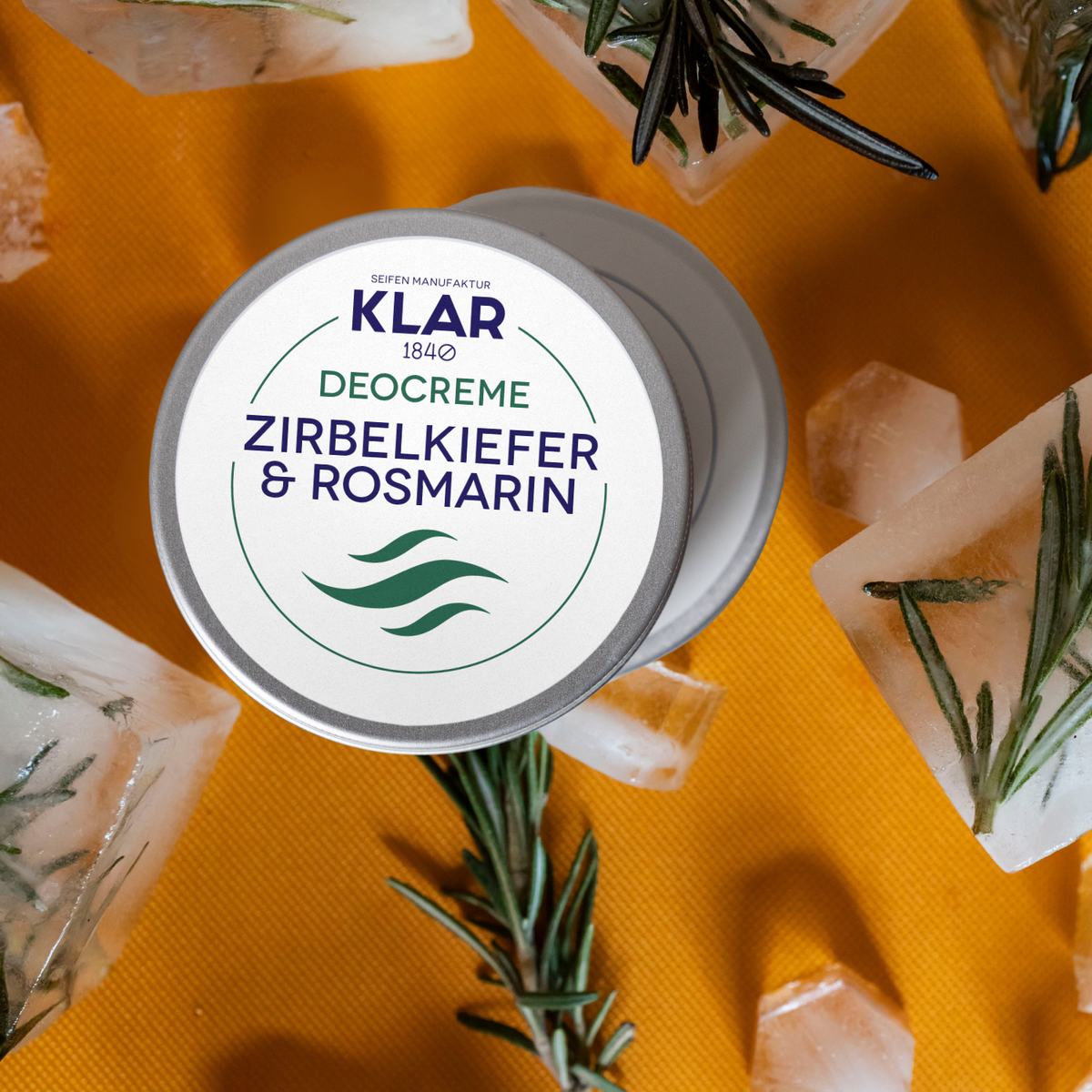 Deocreme Zirbelkiefer & Rosmarin im Alutiegel, 65ml Klar Seifen