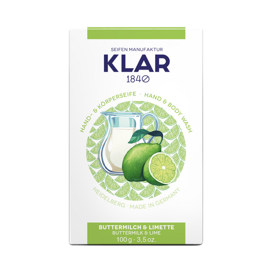 Buttermilch- & Limettenseife 100g, Cosmos zertifiziert, palmölfrei Klar Seifen