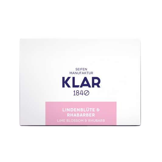 Pflegeseife Lindenblüte & Rhabarber 135g, palmölfrei Klar Seifen