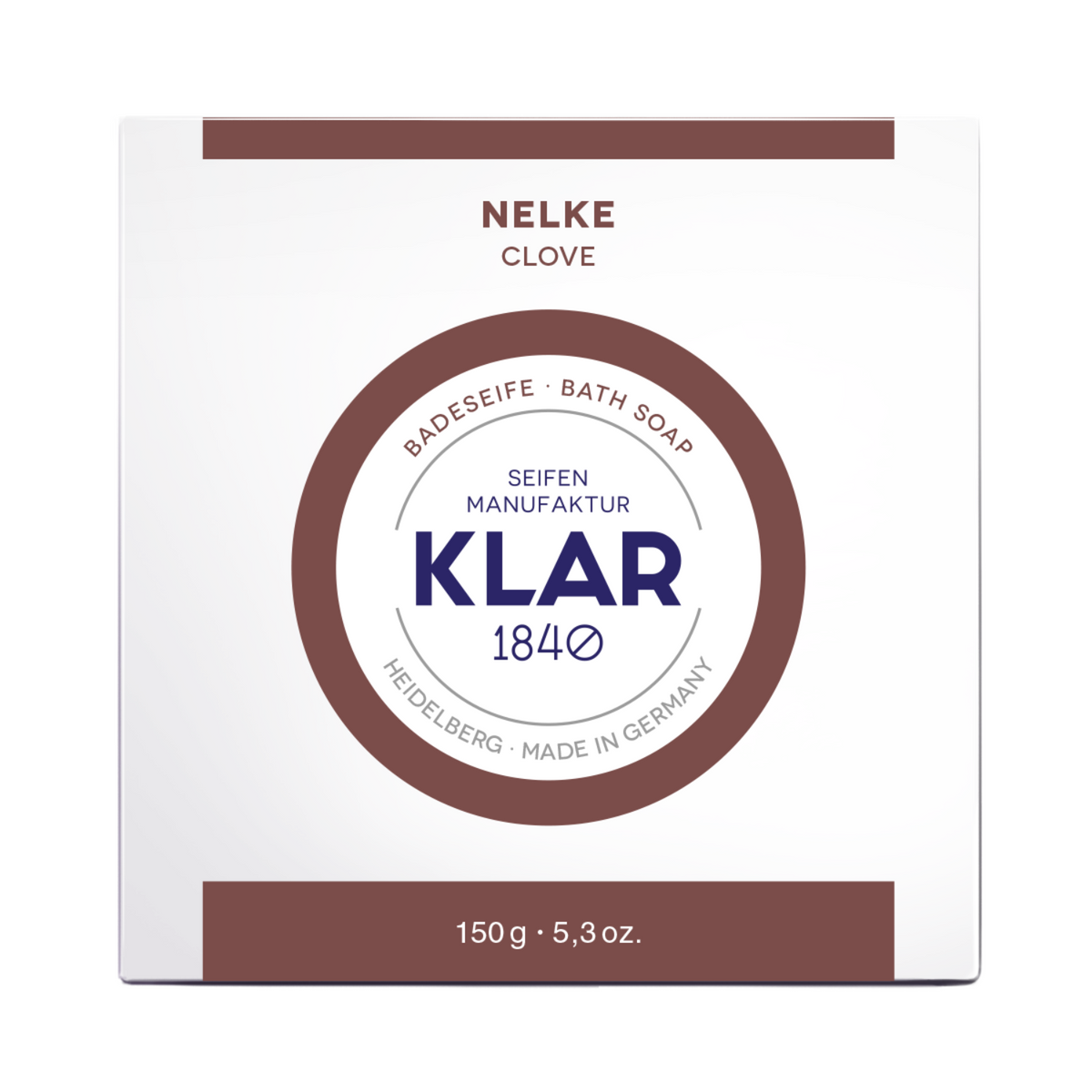 Badeseife Nelke 150g, Cosmos zertifiziert, palmölfrei Klar Seifen