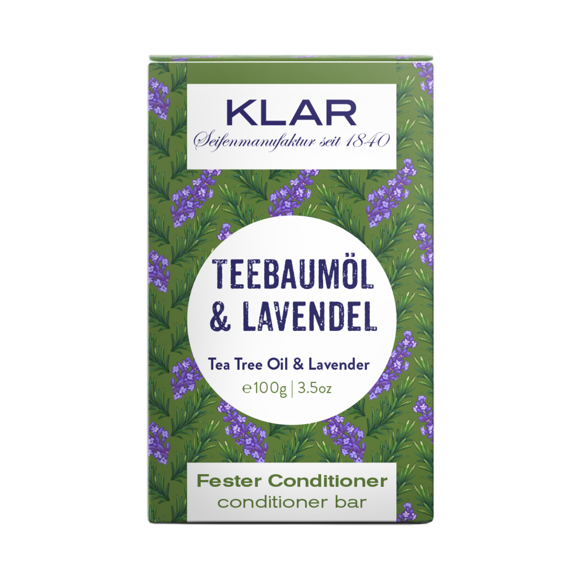 fester Conditioner Teebaumöl & Lavendel 100g (gegen Schuppen) Klar Seifen