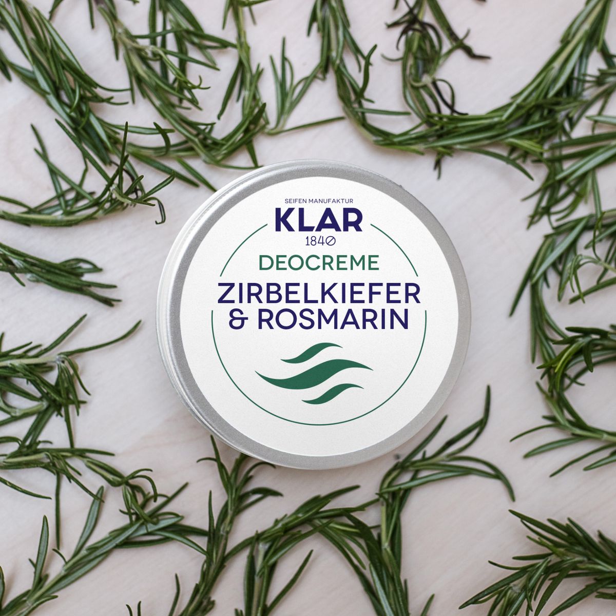 Deocreme Zirbelkiefer & Rosmarin im Alutiegel, 65ml Klar Seifen