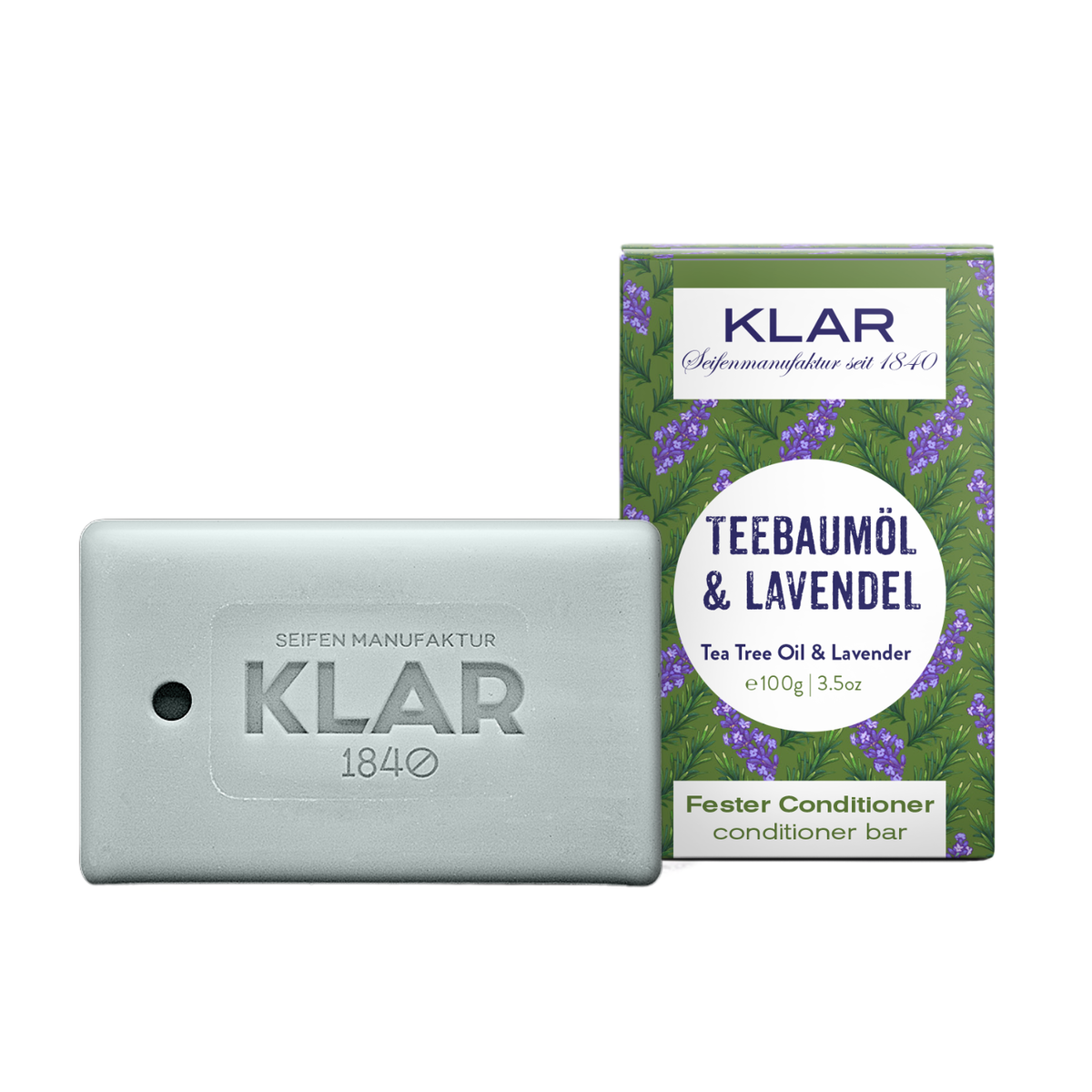 fester Conditioner Teebaumöl & Lavendel 100g (gegen Schuppen) Klar Seifen