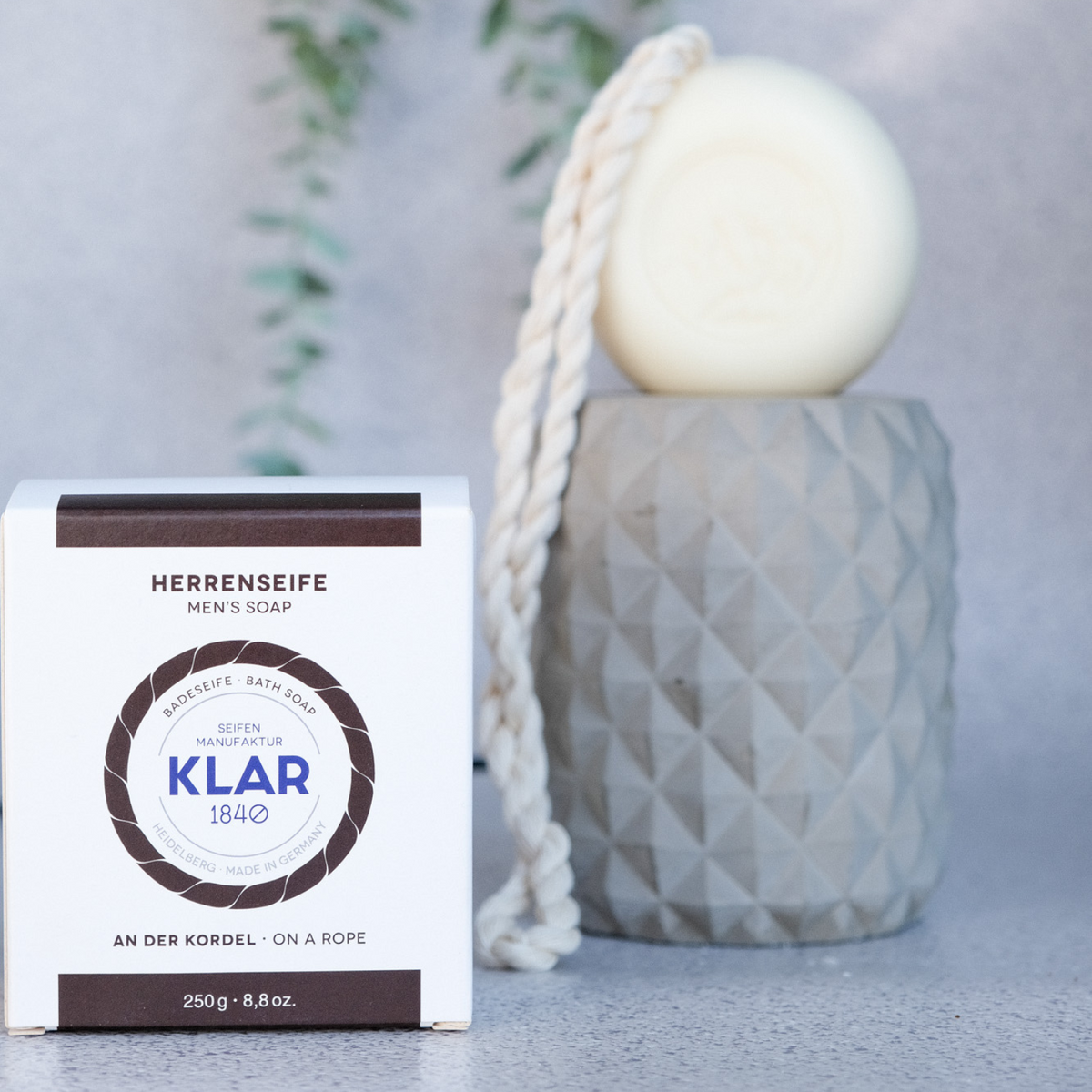 Badeseife Herren an der Kordel 250g, palmölfrei Klar Seifen