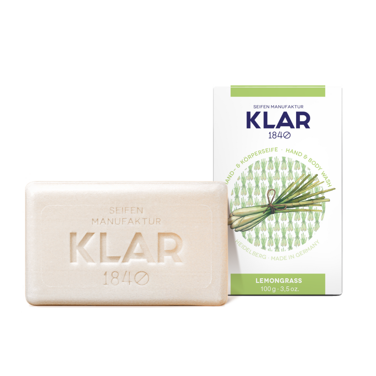 Lemongrassseife 100g, Cosmos zertifiziert, palmölfrei Klar Seifen