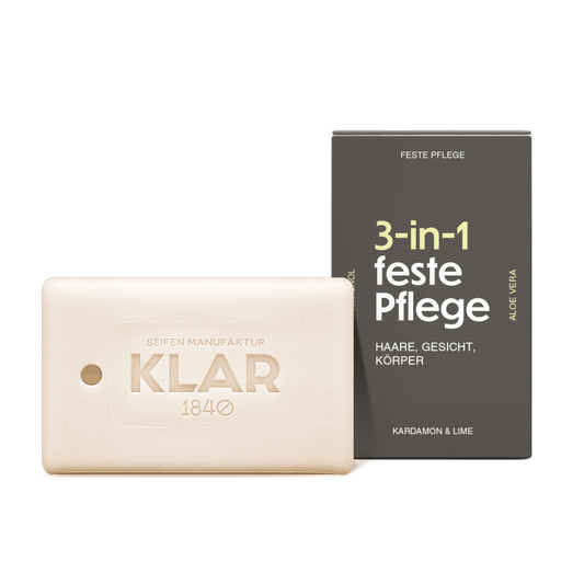 3-in-1 Feste Dusche Kardamom & Limette für Haare, Gesicht und Körper 100g