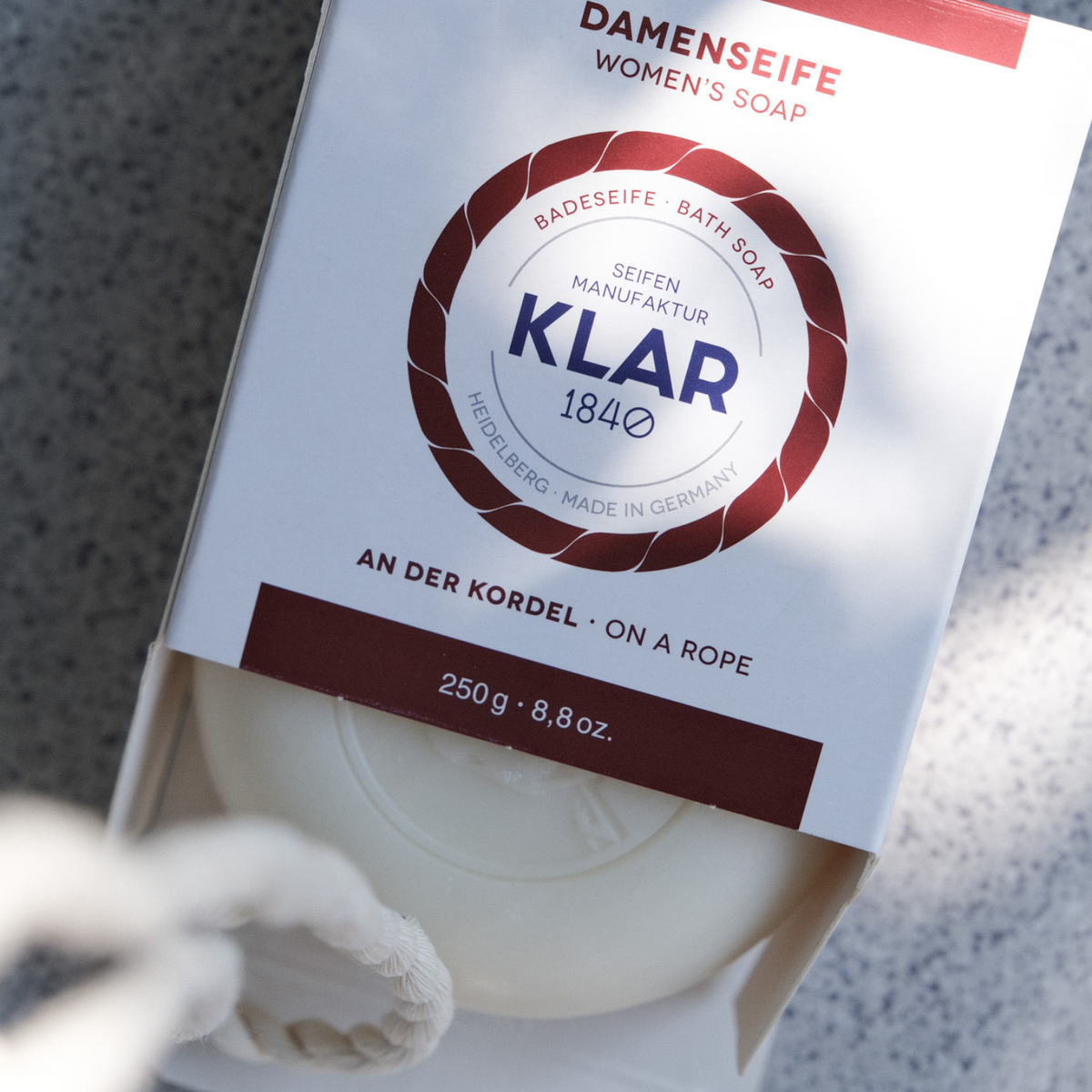 Badeseife Damen an der Kordel 250g, palmölfrei Klar Seifen