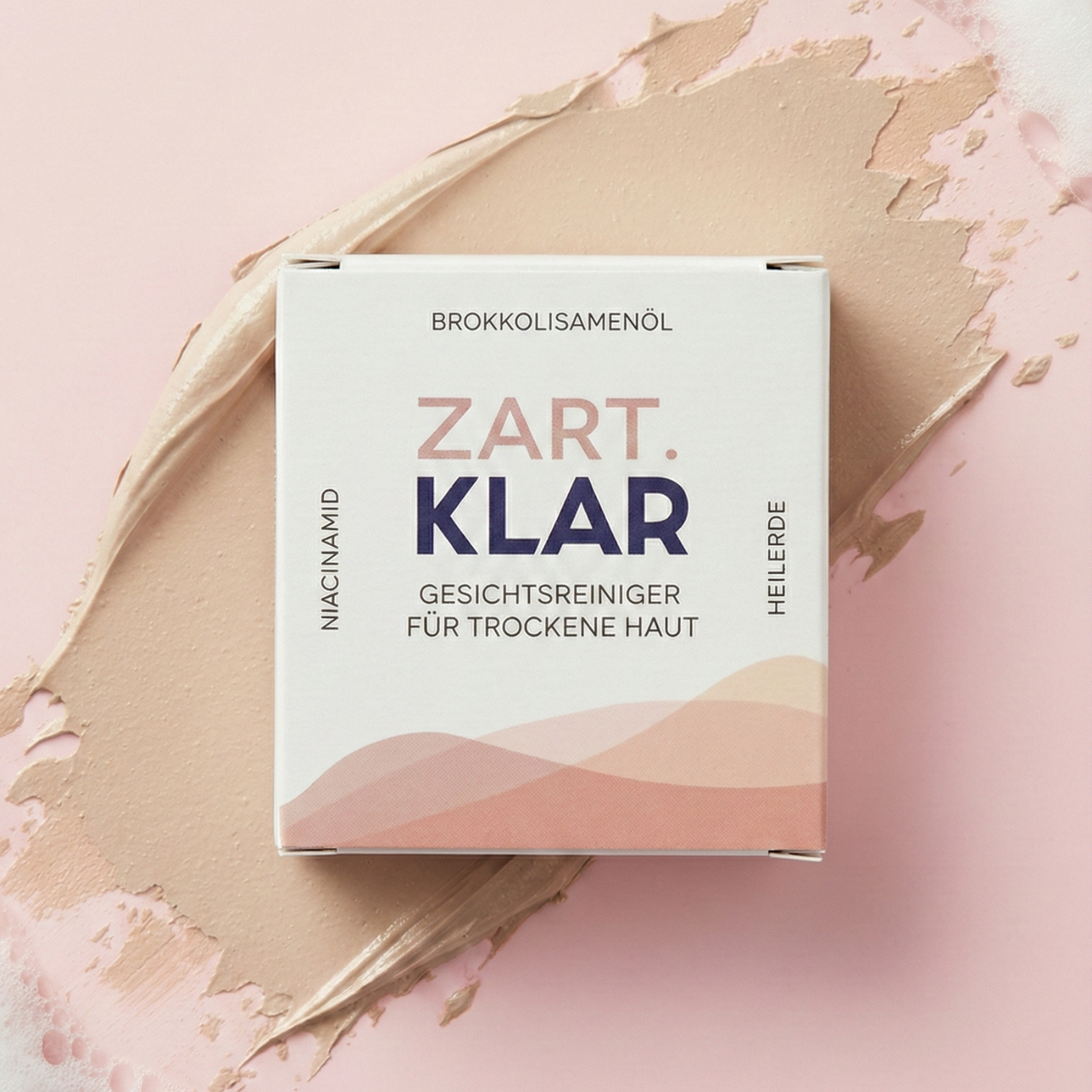 Zart.KLAR Fester seifenfreier Gesichtsreiniger für trockene Haut 75g Klar Seifen
