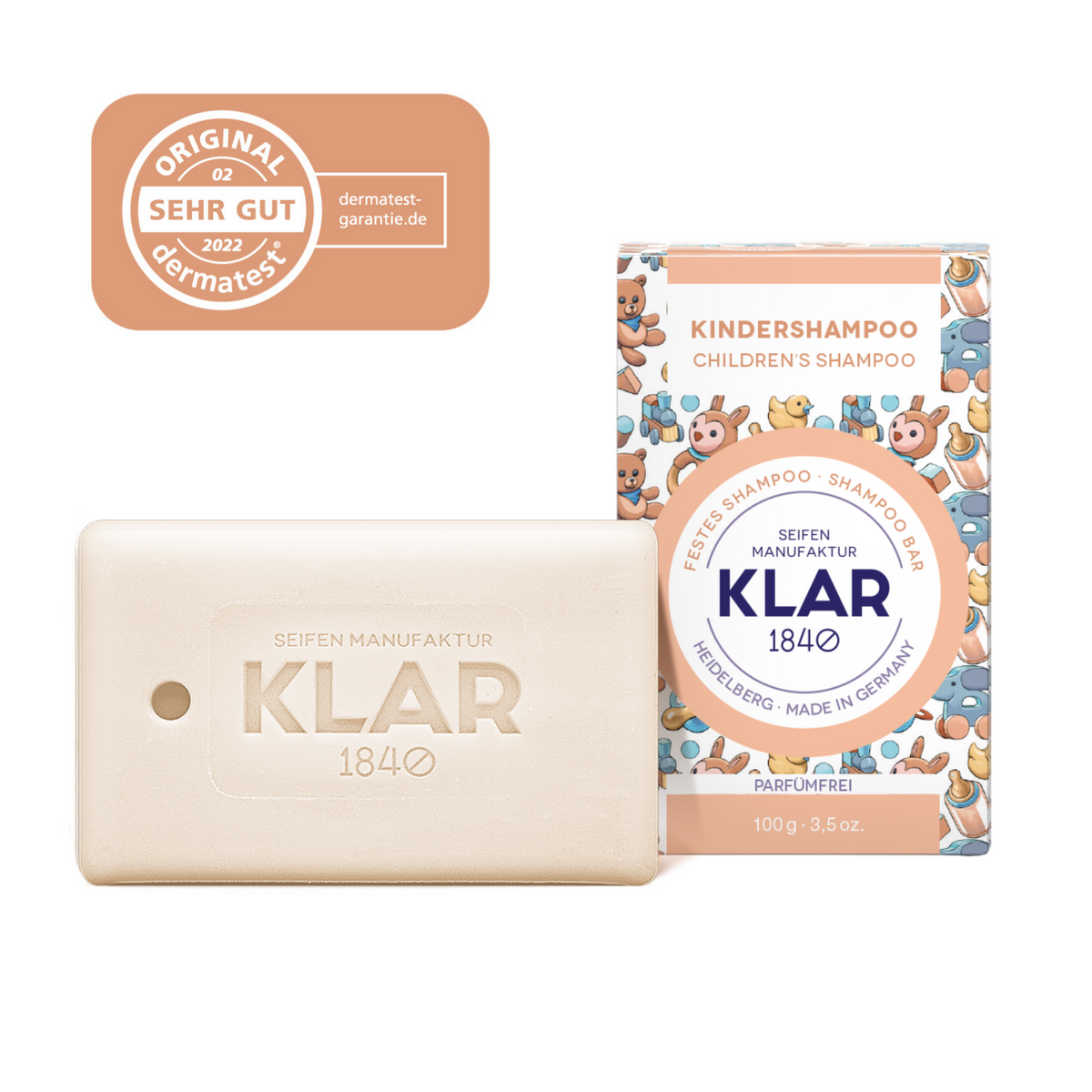 Set: Festes Shampoo & Seife für Kinder, parfümfrei Klar Seifen