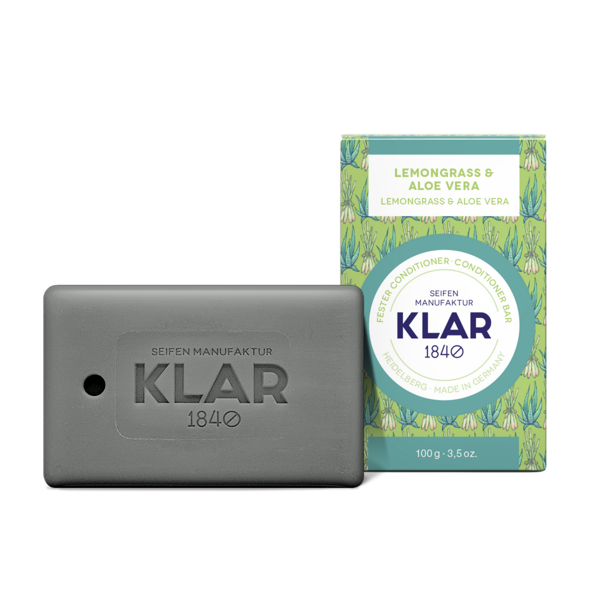 fester Conditioner Lemongras & Aloe Vera 100g (für fettiges Haar) Klar Seifen
