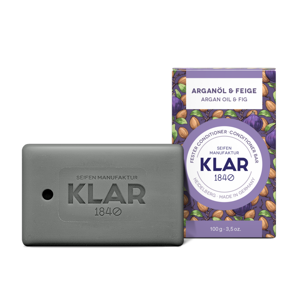 fester Conditioner Arganöl & Feige 100g (für trockenes Haar) Klar Seifen