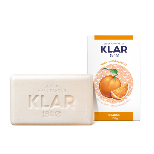 Orangenseife 100g, palmölfrei Klar Seifen