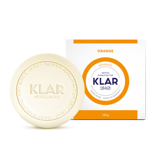 Badeseife Orange 150g, Cosmos zertifiziert, palmölfrei Klar Seifen