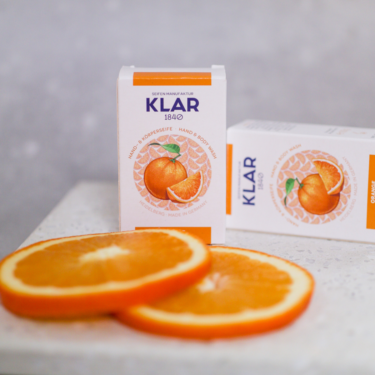 Orangenseife 100g, palmölfrei Klar Seifen