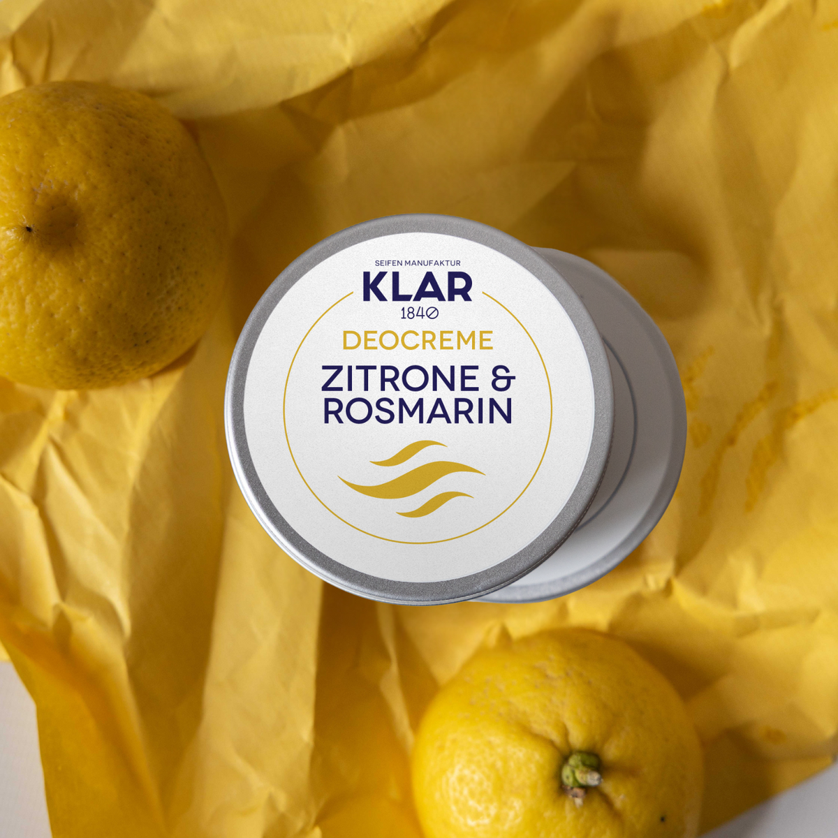 Deocreme Zitrone & Rosmarin im Alutiegel, 65ml Klar Seifen