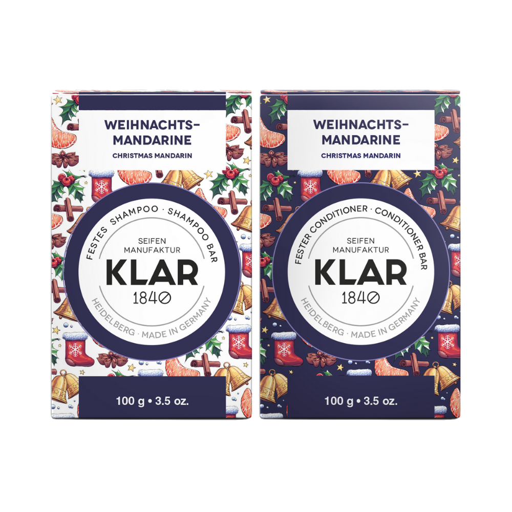 Set: Festes Shampoo & fester Conditioner Weihnachtsmandarine Klar Seifen