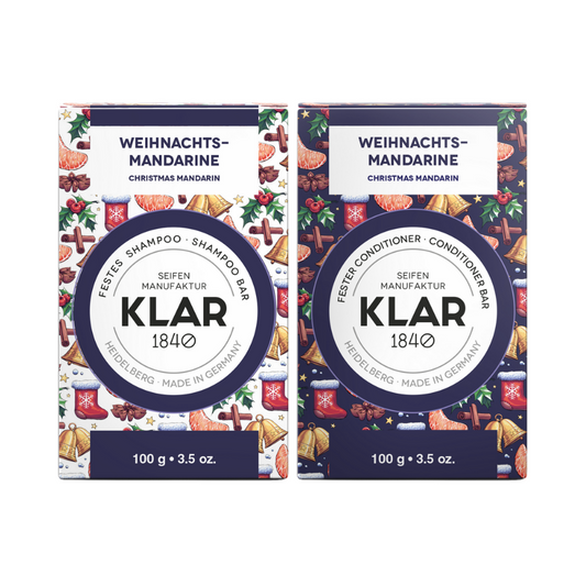 Set: Festes Shampoo & fester Conditioner Weihnachtsmandarine Klar Seifen
