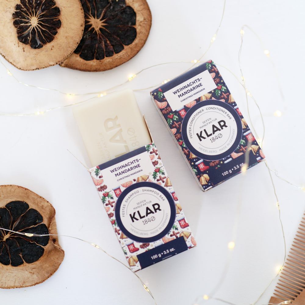 Set: Festes Shampoo & fester Conditioner Weihnachtsmandarine Klar Seifen