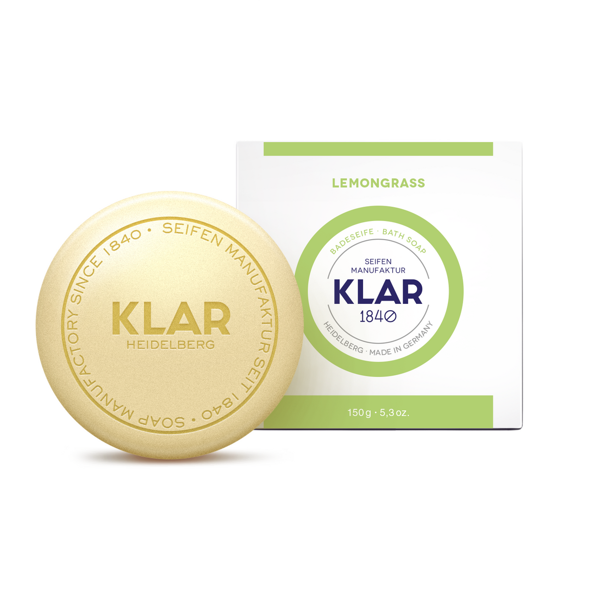 Badeseife Lemongrass 150g, Cosmos zertifiziert, palmölfrei Klar Seifen