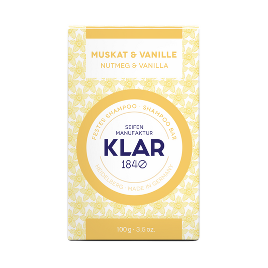 festes Shampoo Muskat & Vanille 100g (für normales Haar) Klar Seifen