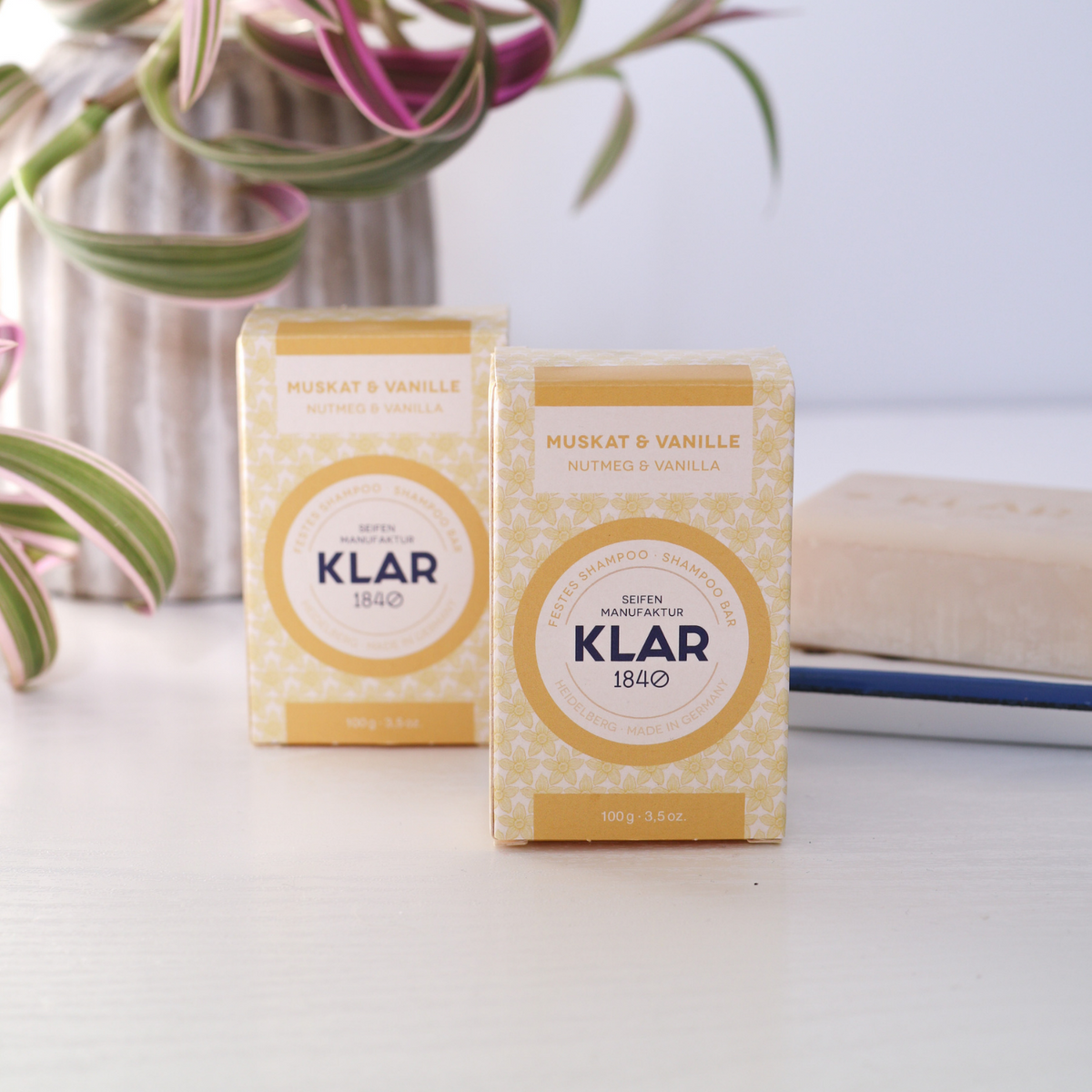 festes Shampoo Muskat & Vanille 100g (für normales Haar) Klar Seifen
