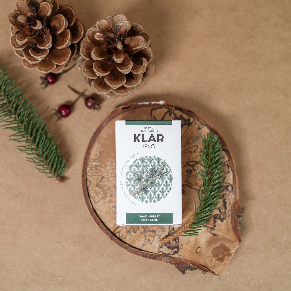 Waldseife 100g, Cosmos zertifiziert, palmölfrei Klar Seifen