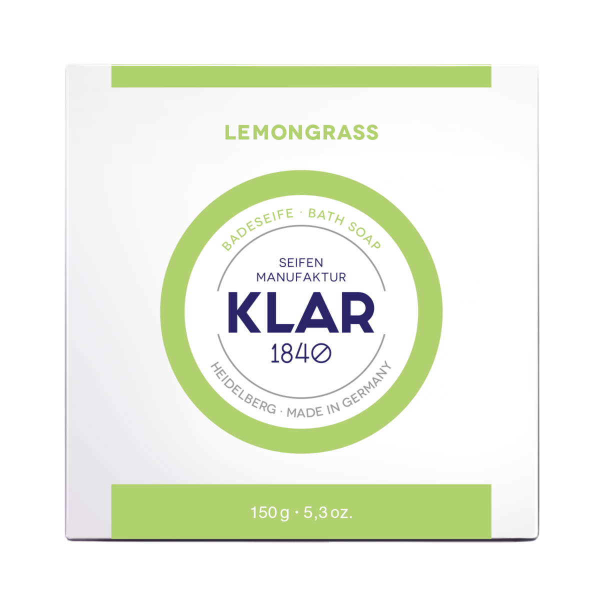 Badeseife Lemongrass 150g, Cosmos zertifiziert, palmölfrei Klar Seifen