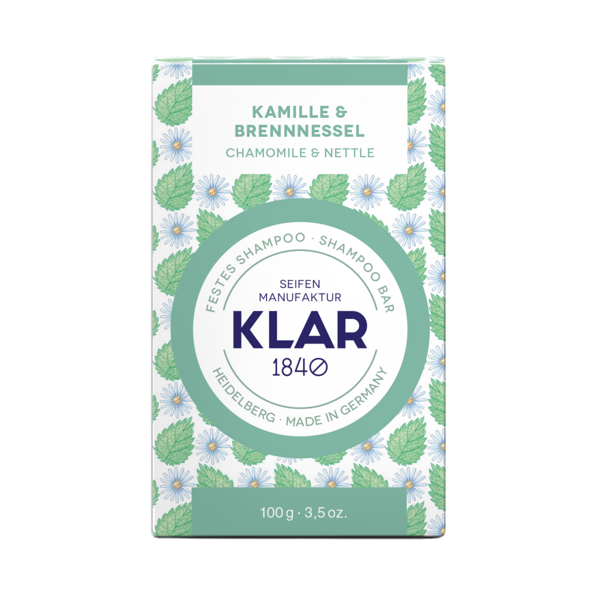 festes Shampoo Kamille & Brennnessel 100g (für störrisches Haar) Klar Seifen