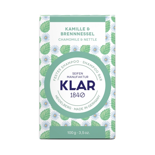 festes Shampoo Kamille & Brennnessel 100g (für störrisches Haar) Klar Seifen