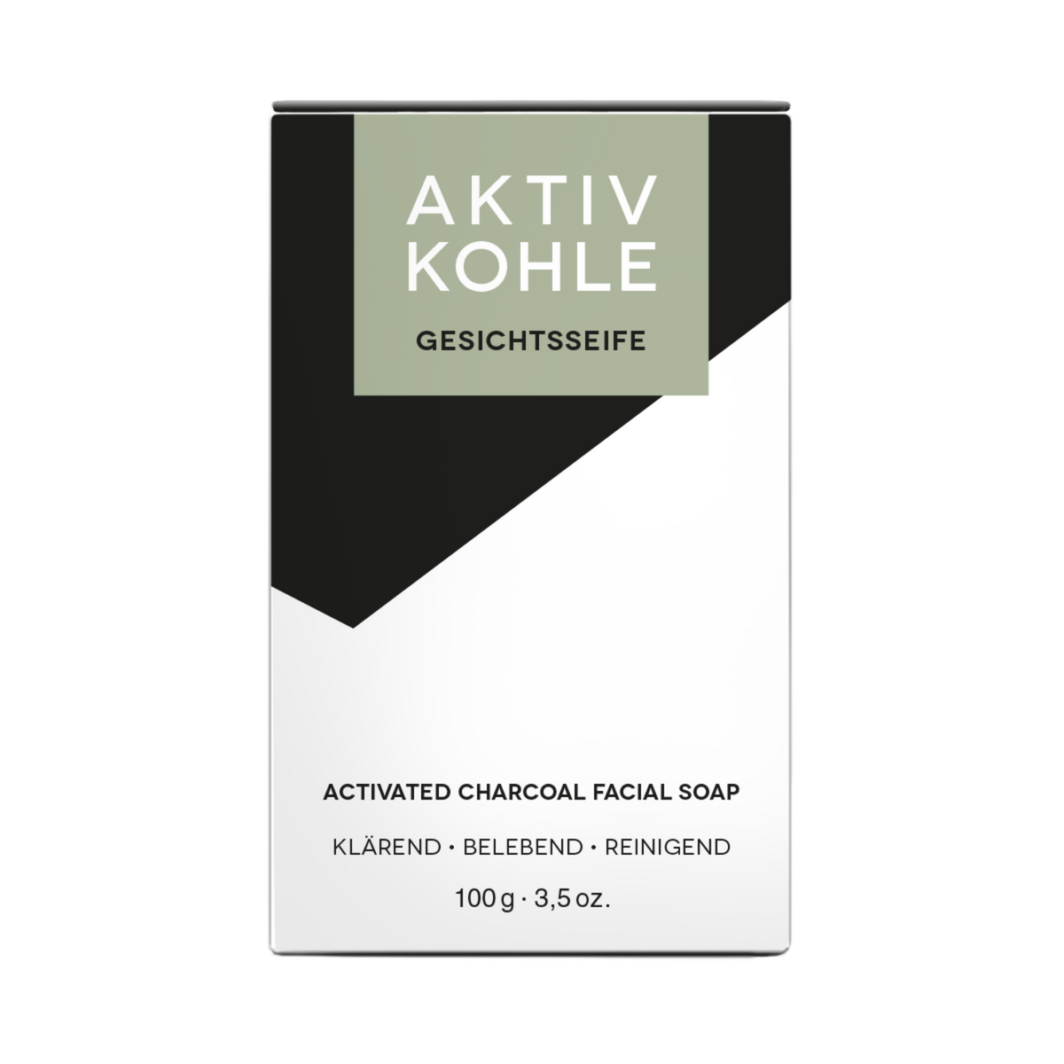 Aktivkohleseife 100g, Cosmos zertifiziert, palmölfrei Klar Seifen