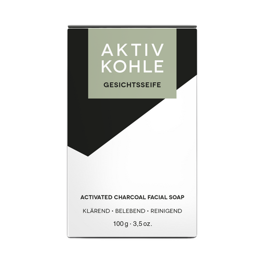 Aktivkohleseife 100g, Cosmos zertifiziert, palmölfrei Klar Seifen