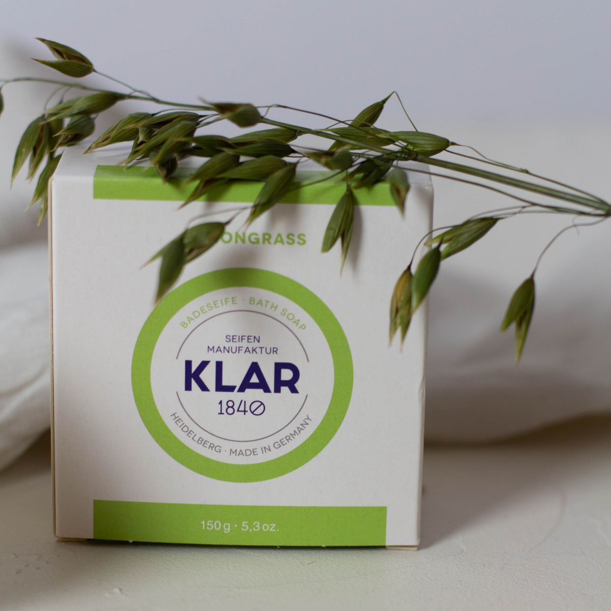 Badeseife Lemongrass 150g, Cosmos zertifiziert, palmölfrei Klar Seifen