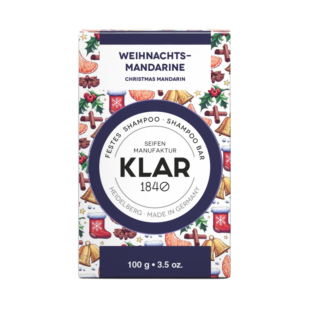 Festes Shampoo Weihnachtsmandarine 100g Klar Seifen