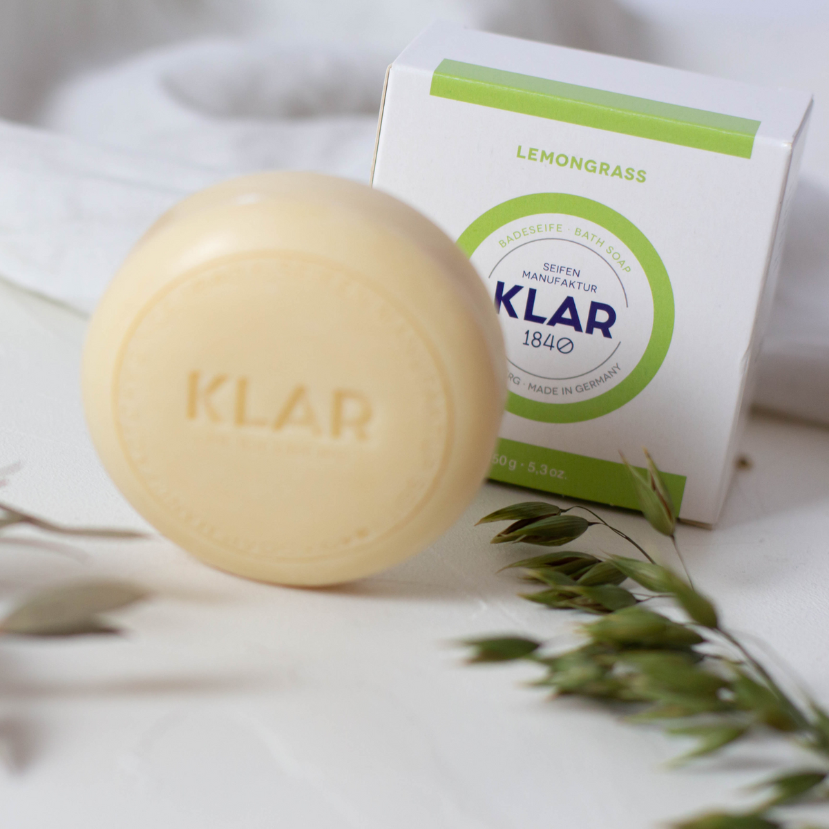 Badeseife Lemongrass 150g, Cosmos zertifiziert, palmölfrei Klar Seifen