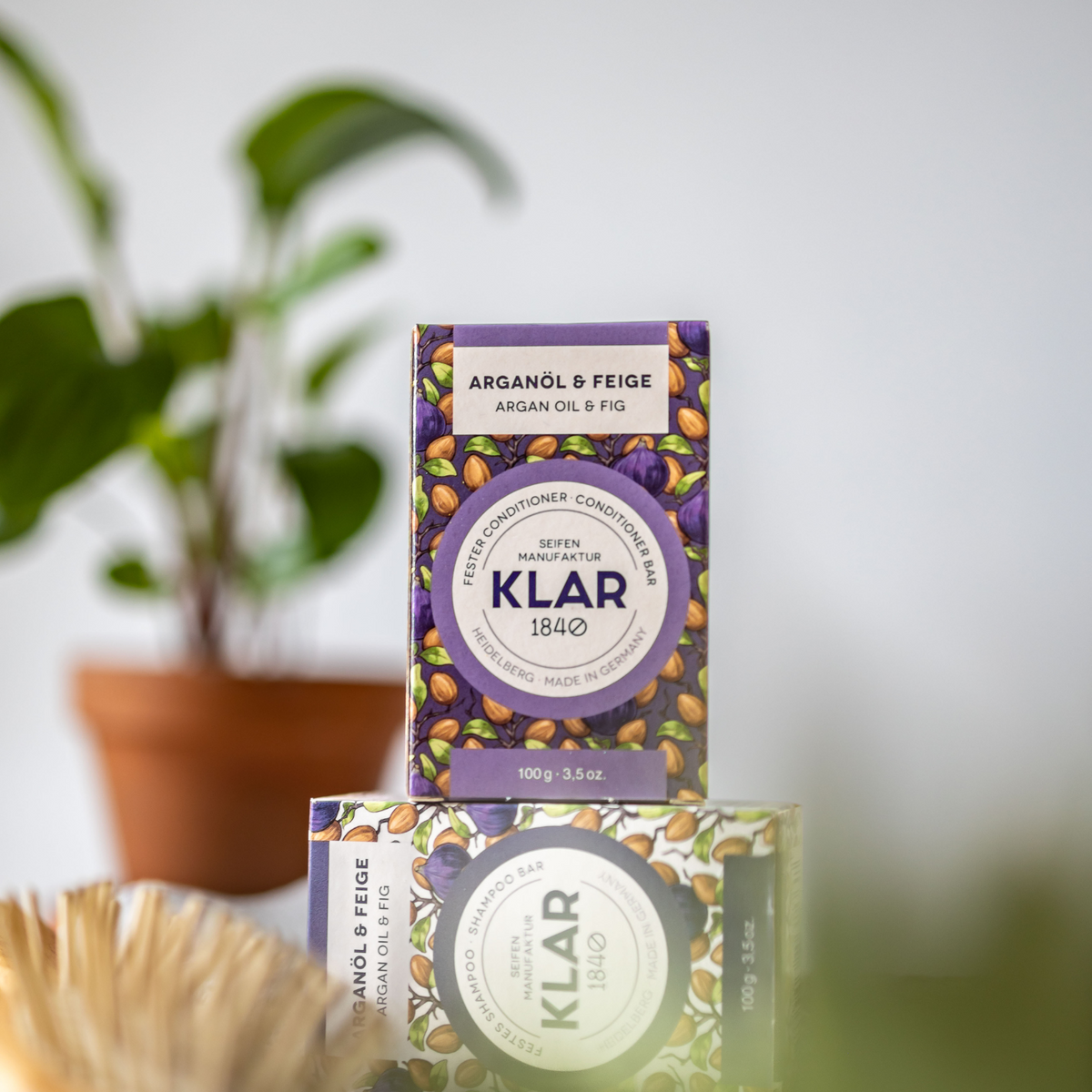 fester Conditioner Arganöl & Feige 100g (für trockenes Haar) Klar Seifen