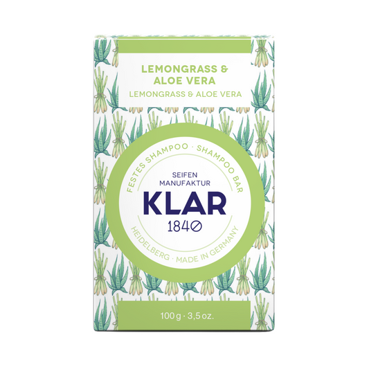 festes Shampoo Lemongrass & Aloe Vera 100g (für fettiges Haar) Klar Seifen