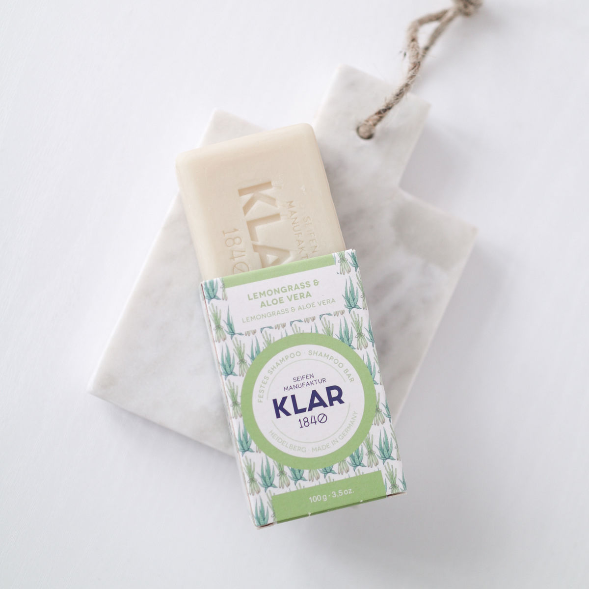 festes Shampoo Lemongrass & Aloe Vera 100g (für fettiges Haar) Klar Seifen