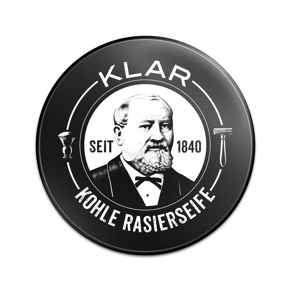 Rasierseife Aktivkohle 110g, palmölfrei Klar Seifen