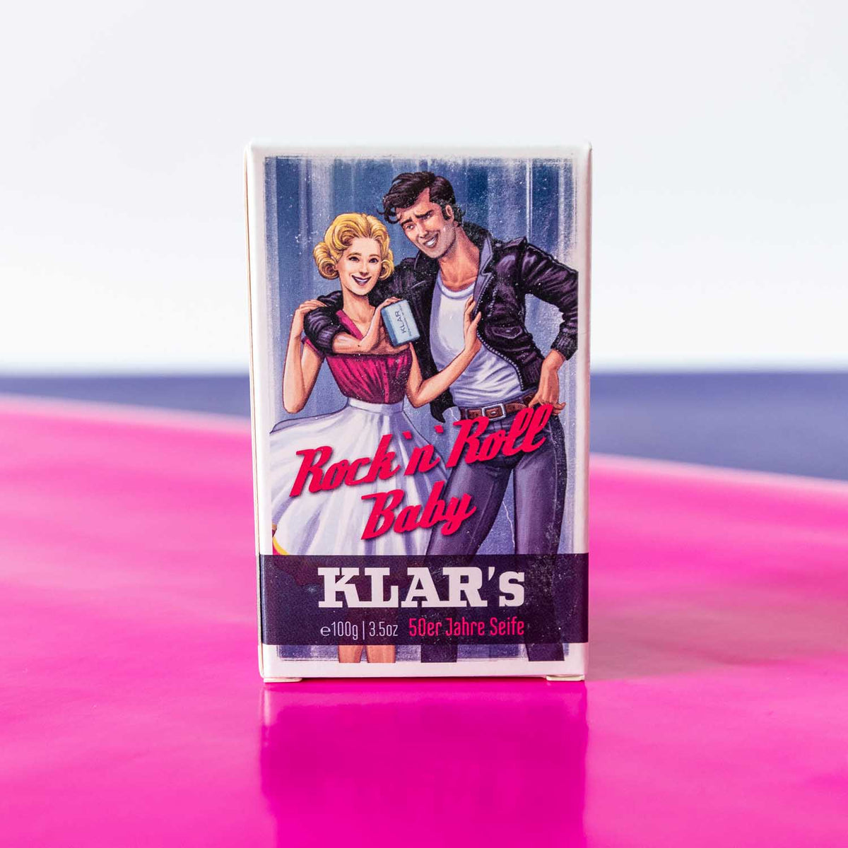 50er Retro Seife Rock'n'Roll 100g, Cosmos zertifiziert, palmölfrei Klar Seifen